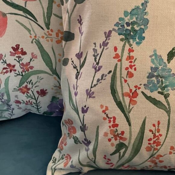 Decorative Throw Pillow Covers Multicolor Spring Summer Floral Farmhouse Decor - Picture 8 of 10